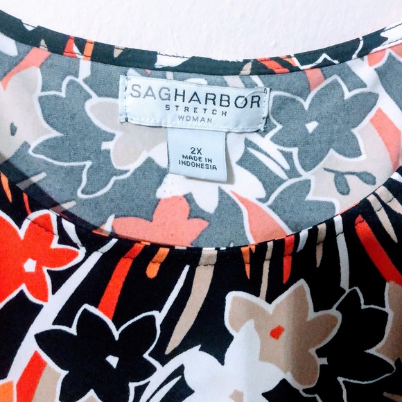 💍 Floral Print Top Blouse Plus Size 2X - Picture 3 of 6